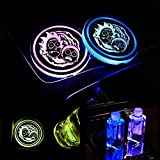 Fit Rick and Morty Car LED Coasterss LED Cup Holder Lights with 8 Colors LED Cup Fit Rick and Morty Car Accessories Pad 2pcs