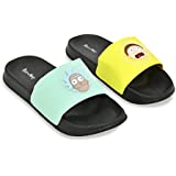 RICK AND MORTY Mens Slides - Officially licensed Slides - Rick Sanchez and Morty Smith (Multicolored, Shoe Sizes 6-7)